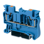 DINKLE DIN RAIL TERMINAL BLUE 2.5MM PUSH IN SPRING CLAMP