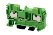DINKLE DIN RAIL TERMINAL GREEN 4MM PUSH IN SPRING CLAMP