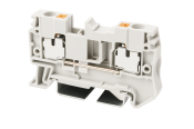 DINKLE DIN RAIL TERMINAL WHITE 4MM PUSH IN SPRING CLAMP