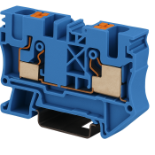 DINKLE DIN RAIL TERMINAL BLUE 6MM PUSH IN SPRING CLAMP