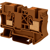 DINKLE DIN RAIL TERMINAL BROWN 6MM PUSH IN SPRING CLAMP