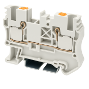 DINKLE DIN RAIL TERMINAL WHITE 6MM PUSH IN SPRING CLAMP