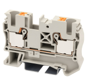DINKLE DIN RAIL TERMINAL GREY 6MM PUSH IN SPRING CLAMP