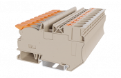 DINKLE DIN RAIL TERMINAL GREY 10MM LEVER & PUSH IN SPRING CLAMP