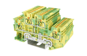DINKLE DIN RAIL EARTH TERMINAL 2+2 1.5MM PUSH IN SPRING CLAMP