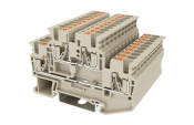 DINKLE DIN RAIL TERMINAL GREY 2+2 2.5MM PUSH IN SPRING CLAMP
