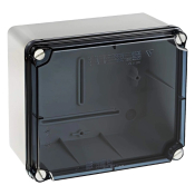 IDE JUNCTION BOX PLAIN SIDED TRANSPARENT COVER IP65/67 155 x 179 x 100mm