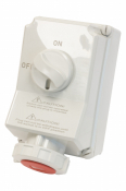 SCL 415V 125A RED INDUSTRIAL INTERLOCKED SOCKET 4 PIN IP67