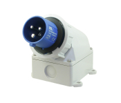SCL 240V 16A BLUE INDUSTRIAL SURFACE MOUNT APPLIANCE INLET 3 PIN IP67