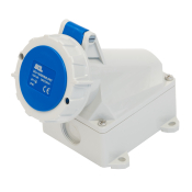 SCL 240V 16A BLUE INDUSTRIAL SURFACE MOUNT SOCKET 3 PIN IP67