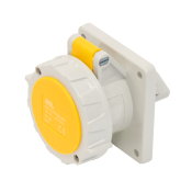 SCL 110V 16A YELLOW INDUSTRIAL PANEL MOUNT SOCKET 3 PIN IP67