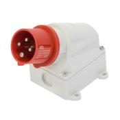 SCL 415V 16A RED INDUSTRIAL SURFACE MOUNT APPLIANCE INLET 4 PIN IP44
