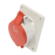 SCL 415V 16A RED INDUSTRIAL ANGLED PANEL MOUNT SOCKET 5 PIN IP44