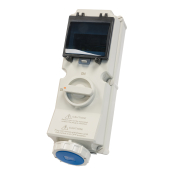 SCL 240V 32A BLUE INDUSTRIAL INTERLOCKED SOCKET WINDOW 3 PIN IP67