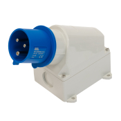 SCL 240V 32A BLUE INDUSTRIAL SURFACE MOUNT APPLIANCE INLET 3 PIN IP44