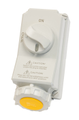 SCL 110V 32A YELLOW INDUSTRIAL INTERLOCKED SOCKET 3 PIN IP67