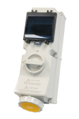 SCL 110V 32A YELLOW INDUSTRIAL INTERLOCKED SOCKET WINDOW 3 PIN IP67