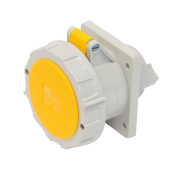 SCL 110V 32A YELLOW INDUSTRIAL PANEL MOUNT SOCKET 3 PIN IP67