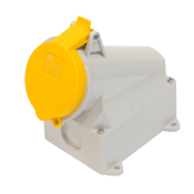 SCL 110V 32A YELLOW INDUSTRIAL SURFACE MOUNT SOCKET 3 PIN IP44