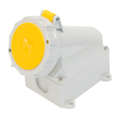 SCL 110V 32A YELLOW INDUSTRIAL SURFACE MOUNT SOCKET 3 PIN IP67