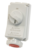 SCL 415V 32A RED INDUSTRIAL INTERLOCKED SOCKET 4 PIN IP67