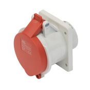 SCL 415V 32A RED INDUSTRIAL PANEL MOUNT SOCKET 4 PIN IP44
