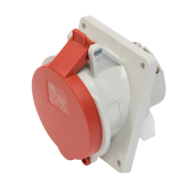 SCL 415V 32A RED INDUSTRIAL ANGLED PANEL MOUNT SOCKET 5 PIN IP44