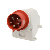 SCL 415V 32A RED INDUSTRIAL SURFACE MOUNT APPLIANCE INLET 5 PIN IP44