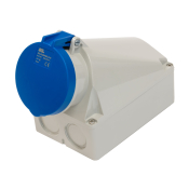 SCL 240V 63A BLUE INDUSTRIAL SURFACE MOUNT SOCKET 3 PIN IP44