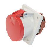 SCL 415V 63A RED INDUSTRIAL ANGLED PANEL MOUNT SOCKET 4 PIN IP44