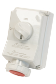 SCL 415V 63A RED INDUSTRIAL INTERLOCKED SOCKET 4 PIN IP67