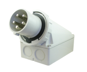 SCL 415V 63A RED INDUSTRIAL SURFACE MOUNT APPLIANCE INLET 5 PIN IP67