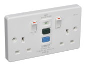 SCL DOUBLE RCD SWITCHED SOCKET PLASTIC 13A 240VAC