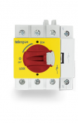 TELERGON S3 SWITCH DISCONNECTOR 3P+N 32A DIN RAIL MOUNT RED/YELLOW HANDLE