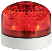SOUNDER BEACON RED 12-24ACDC WITH GREY SHALLOW BASE