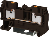 DINKLE DIN RAIL TERMINAL BROWN 1.5MM PUSH IN SPRING CLAMP