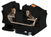DINKLE DIN RAIL TERMINAL BLACK 16MM PUSH IN SPRING CLAMP