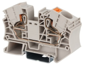 DINKLE DIN RAIL TERMINAL GREY 16MM PUSH IN SPRING CLAMP