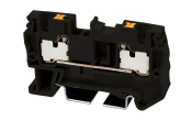 DINKLE DIN RAIL TERMINAL BLACK 4MM PUSH IN SPRING CLAMP