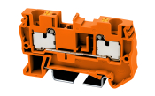 DINKLE DINRAIL TERMINAL ORANGE 4MM PUSH IN SPRING CLAMP