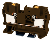 DINKLE DIN RAIL TERMINAL BROWN 6MM PUSH IN SPRING CLAMP