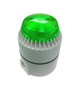 COMBINED SOUNDER/BEACON GREEN 110-240V, WHITE DEEP BASE IP65