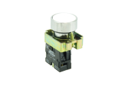 SCL 22MM PUSHBUTTON WHITE + 1NO
