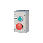 CONTROL STATION RED & EM STOP GREY ENCLOSURE 1NO + 1NC