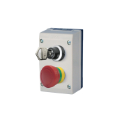 CONTROL STATION KEY & EM STOP GREY ENCLOSURE 1NO + 1NC