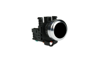 22mm PUSHBUTTON BLACK WITH METAL COLLAR + 1 N/O CONTACT