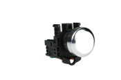 22mm PUSHBUTTON WHITE WITH METAL COLLAR + 1 N/O CONTACT