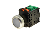 TEND 22mm ILLUMINATED P/BUTTON CLEAR 24VACDC LED+1N/O CONTACT