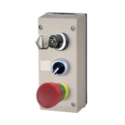 CONTROL STATION KEY, SELECTOR SWITCH,EM.STOP, GREY ENCLOSURE