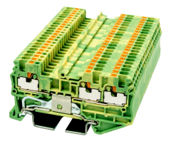 Push In Spring Clamp Earth Terminals - 3 Conductor
